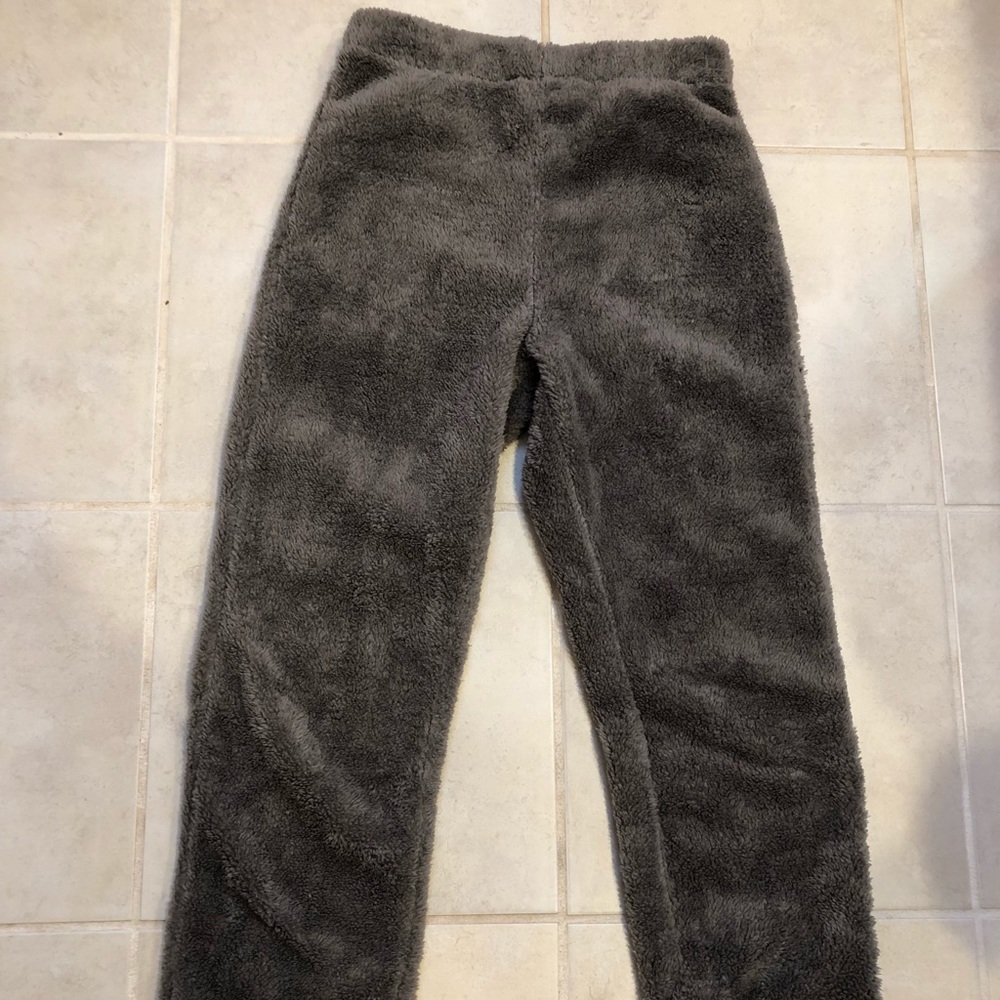 Fuzzy gray sweatpants